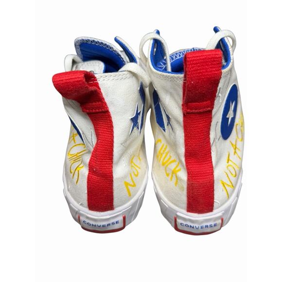 Converse Not A Chuck High Top Shoes White/Blue/Red Size 12 – Preowned - Picture 6 of 14